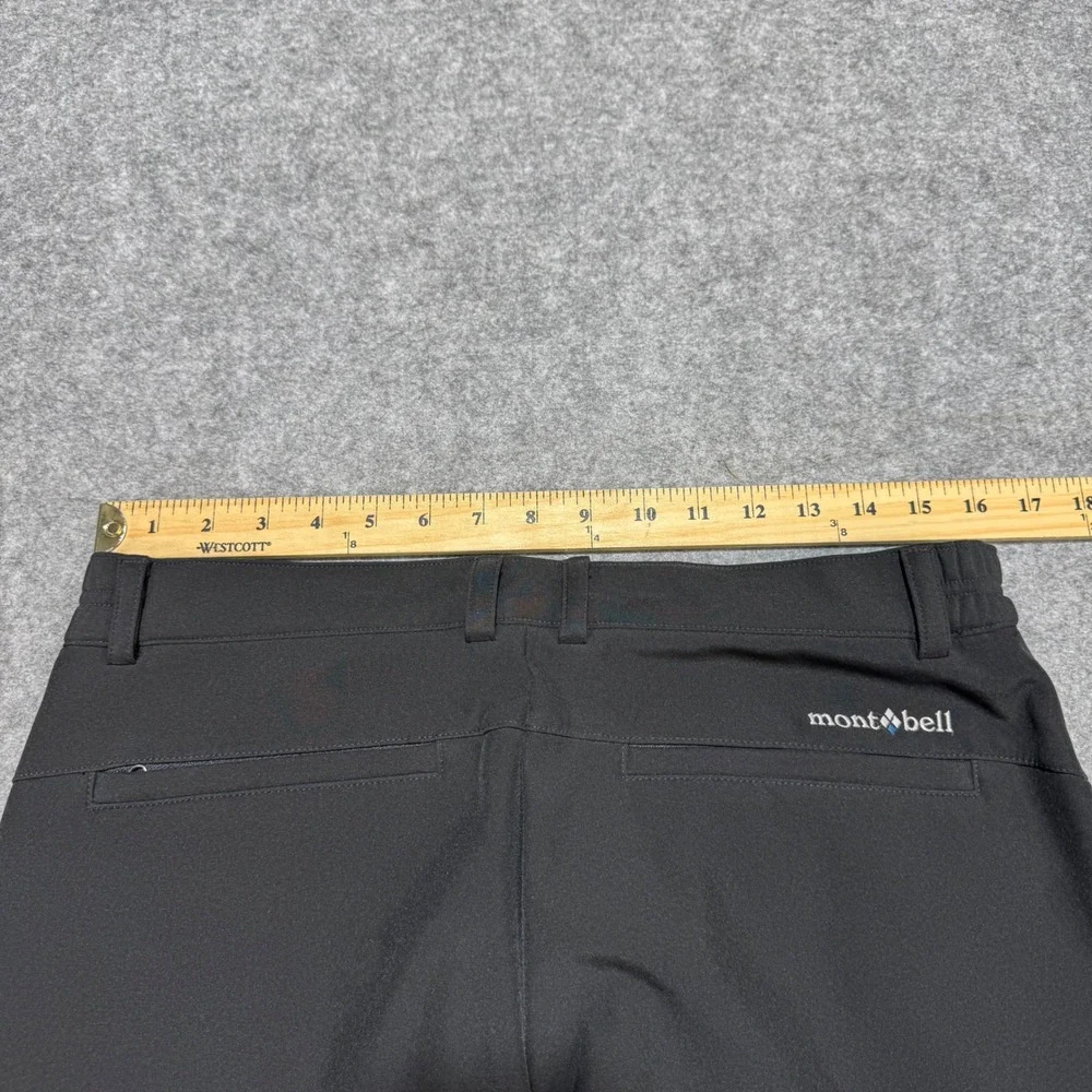 Montbell Mens Black Softshell Winter Hiking Pants Straight Leg Outdoor 33x27.5